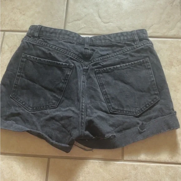 Black Denim Women's Shorts - Picture 2 of 3